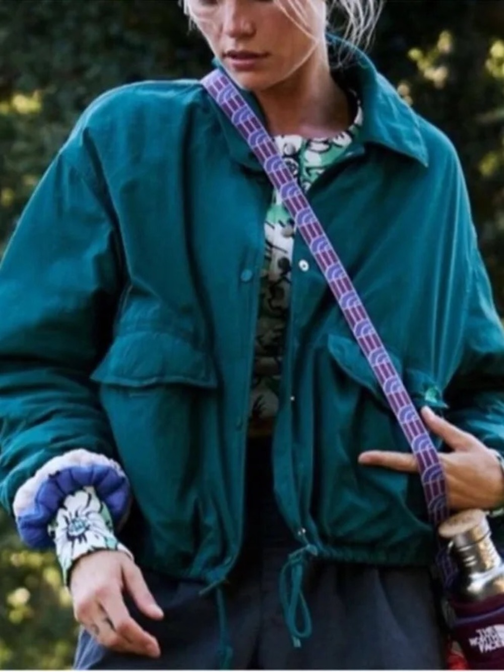 FP Mvmt Off the Bleachers Jacket. Size XS. Emerald Green.